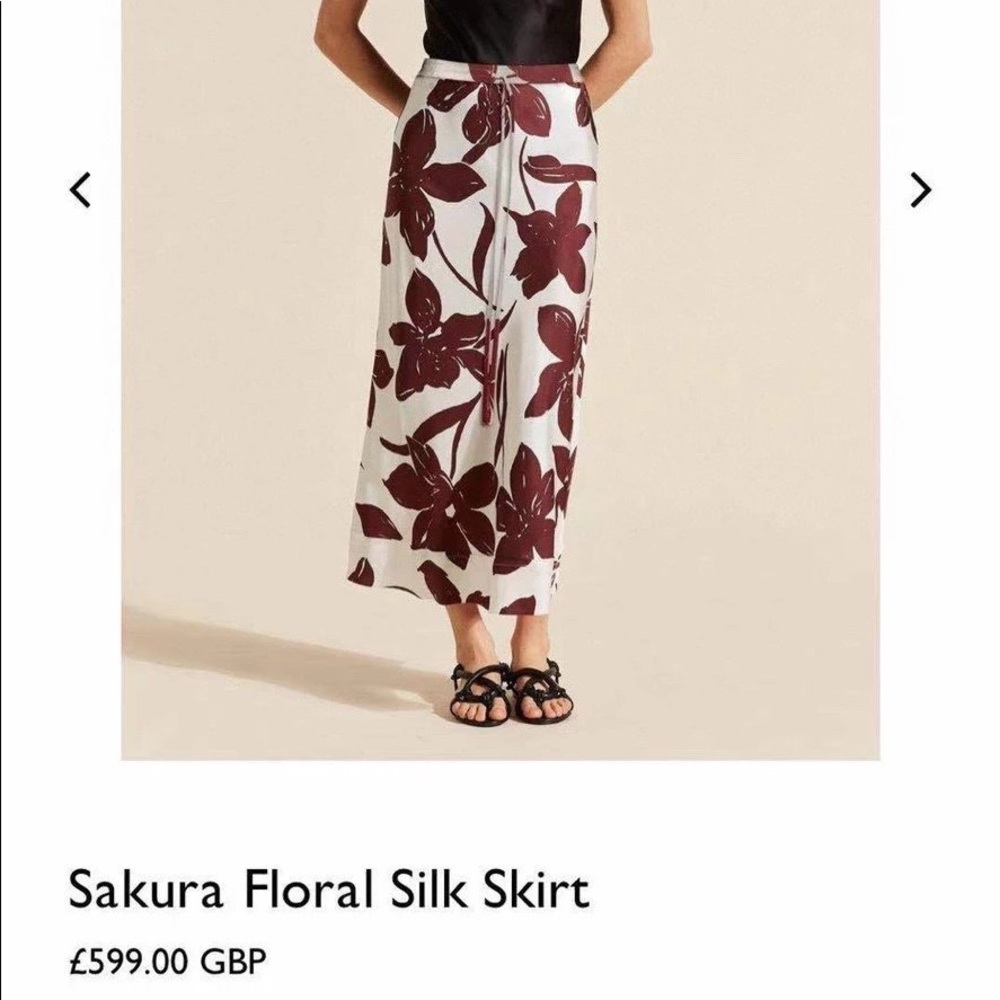 Lee Mathews Floral silk skirt